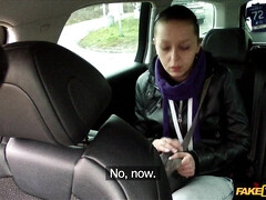 Hot Brunette Gives Head in Car because She Has No Choice But To Satisfy Taxi Driver's Sexual Demands - Nikki