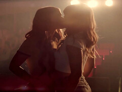 茶髪の, 指いじり, レズビアン, なめる, オマンコ, オッパイの