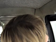 Mature milf in lingerie boned by fake driver in the cab