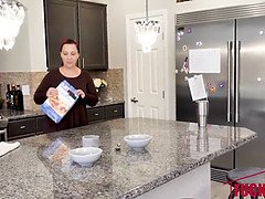 Cara May in stepdaughter fuck after breakfast