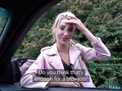 デカチン, ビッチ, ブロンド, 自然山雀, 公共, ロシア人, フェラする, オッパイの