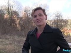 Public Agent (FakeHub): Short haired woman fucks stranger for cash in his car