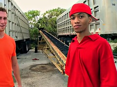 Amateur, Anal, Negro, Ébano, Gay, Al aire libre, Público