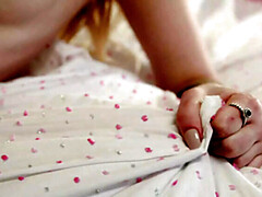 Blond, Schattig, Diep in de keel, Klein, Mager, Student, Tiener, Tieten likken