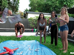 Zwart, Pijpbeurt, Bruinharig, Kokhalzen, Geld, Doordringend, Kort haar, Tieten likken