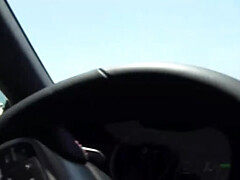 素人, お尻, ブロンド, フェラチオ, 車, カップル, 自然山雀, オッパイの