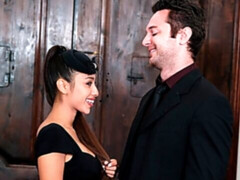 Asian hottie with a great tan, Cali Lee, gets fucked on the bed