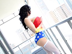 Chica, Tetas grandes, Morena, Solo, Tetas