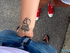 デカパイ, Hd, オーガズム, アウトドア, 公共, 現実, 赤毛, 叫ぶ