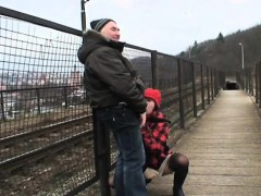 Pijpbeurt, Bruinharig, Hardcore, Buiten, Kousen