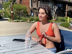 Sucer une bite, Brunette brune, Gorge profonde, Queue, Petite femme, Pov, Lécher le sphincter, Maigrichonne