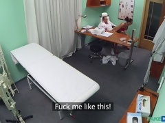 Arschlecken, Arzt, Hundestellung, Fingern, Lecken, Büro, Muschi, Uniform