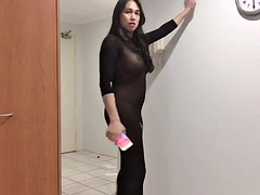 Amateur, Asiático, Verga grande, Tetas grandes, Lencería, Transexual, Solo, Tetas