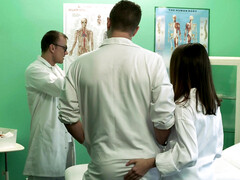 Medical student Camilla Moon has naughty sex under doctor's nose