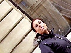 素人, フェラチオ, カップル, ヨーロピアン, アウトドア, 現実, 赤毛, フェラする