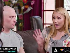 顔射, ハードコア, なめる, マッサージ, 淫乱熟女, 現実, 義母, 三人