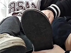 素人, 中国人, 足, フェティッシュ, 日本人, なめる, フェラする, 三人
