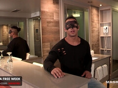 Washboard Abbed Straight Latino Jerks His Uncut Meat
