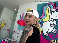 Anal, Culo, Corrida, Abierta, Hd, Tatuaje, Adolescente
