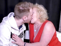 Dirty mature woman sucks cock and gets fucked from behind