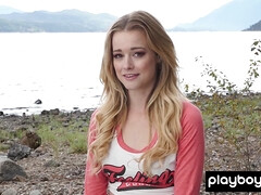 Blondine, Natürlichen titten, Im freien, Muschi, Dürr, Erotischer film, Jungendliche (18+), Titten