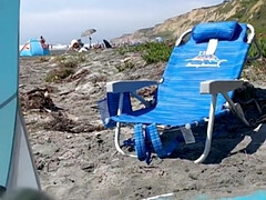 ビーチ, 彼氏, 口内発射, 彼女, オナニー, 淫乱熟女, ヌード, 公共