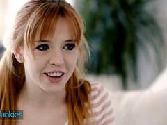 Pijpbeurt, Diep in de keel, Handbeurt, Hd, Likken, Klein, Roodharige vrouw, Tiener