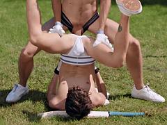 Young lads pause cricket game to fuck in the ass