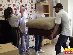デカチン, デカパイ, なめる, 淫乱熟女, 母, 叫ぶ, ティーン, 三人