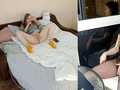 Paar, Masturbation, Reif, Milf, Orgasmus, Spion, Spielzeuge, Spanner