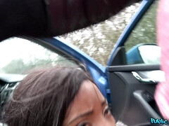 Gros seins, Sucer une bite, Dingue, Noir ébène, De plein air, Piercing, Public, Mouillée