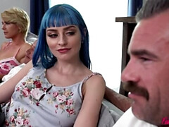 デカパイ, ブロンド, フェラチオ, バック, 家族, フォアサム, 母, スインガー