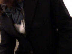 Japanese teen fingers les