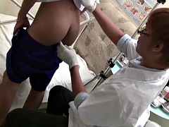 Pareja, Corridas, Médico, Gay, Pajear, Masturbación, Flaco, Uniforme