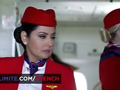 Schönheit, Blondine, Blasen, Süss, Europäisch, Stewardess, Strümpfe, Uniform