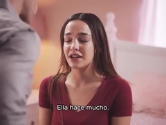 Sucer une bite, Brunette brune, Plantureuse, Éjaculation interne, Tir de sperme, Naturelle, Tabou