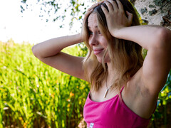 Two hot teen girls are going to eat each other out