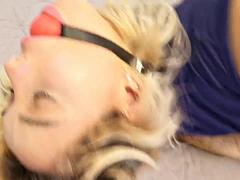 Blondine, Fesselspiele, Würgen, Hd, Absätze, Strumpfhose