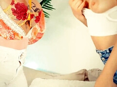 茶髪の, 巨乳な, 淫乱熟女, 母, 剃毛, 息子, 義母, おもちゃ