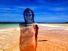 Plage, Classique, Queue, Naturelle, Mamelons, Chatte, Maigrichonne, Nénés