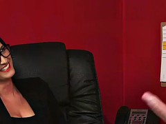 Lieveling, Bruinharig, Naakte man aangeklede vrouw, Fetisj, Hd, Hakken, Kantoor