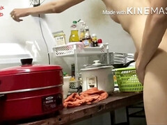 Amateur, Culo, Japonés, Cocina, Público, Adolescente, Tailandés, Voyeur
