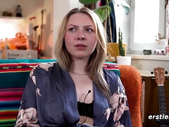 Masturbates With Her Nubbed Glass