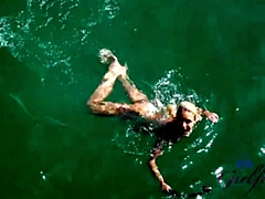 Plage, Blonde, Hd, Pov, Rasée, Douche, Tatouage, Nénés