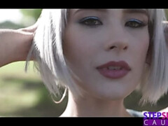 Blond, Pijpbeurt, Vrouw, Hd, Orgasme, Buiten, Klein, Tieten likken