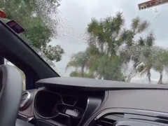 Amateur, Coche, Masturbación, Público, Coño, Solo, Chorro, Mojado