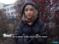 Blonde, Bottes, Faciale, Bâillonner, Seins naturels, De plein air, Chatte, Serré