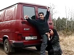 Amateur, Voiture, Faciale, Allemand, Hard, Collant, Réalité, Rugueux