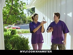 Hot stepmom Penny Barber gives son her sensational reward