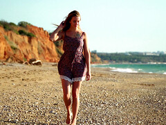 Plage, Gros seins, Blonde, Robe, Seins naturels, Mamelons, Mamelons bombés, Russe